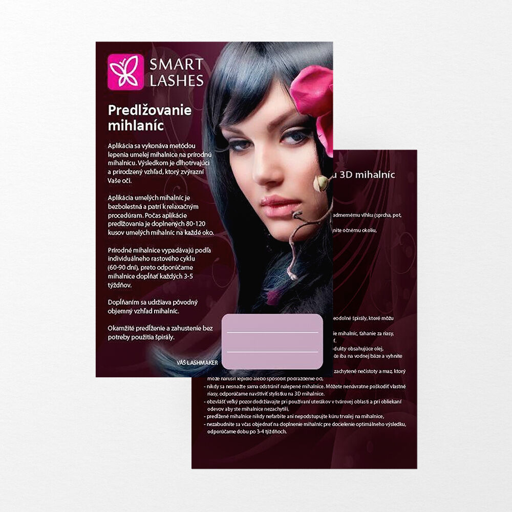 Leták s inštrukciami - 50 ks  | Smart Lashes