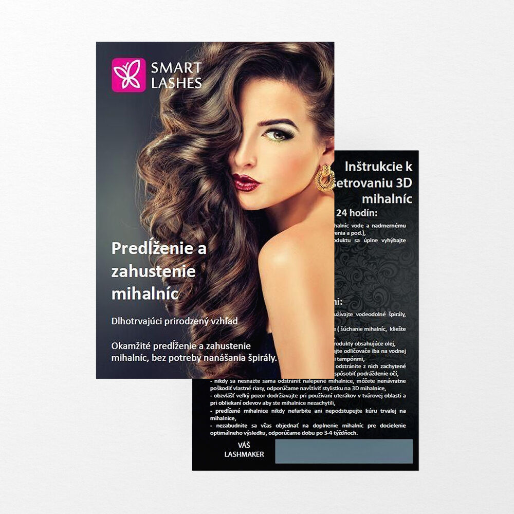 Leták s inštrukciami - 50 ks  | Smart Lashes