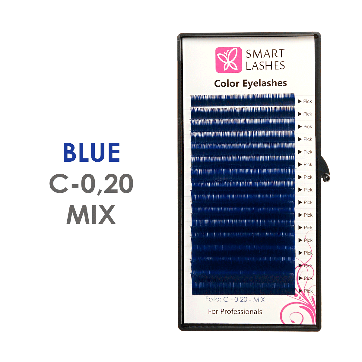 Modré mihalnice - C - 0,20 mm x 8 - 15 mm MIX - 16 riadkov | Smart Lashes
