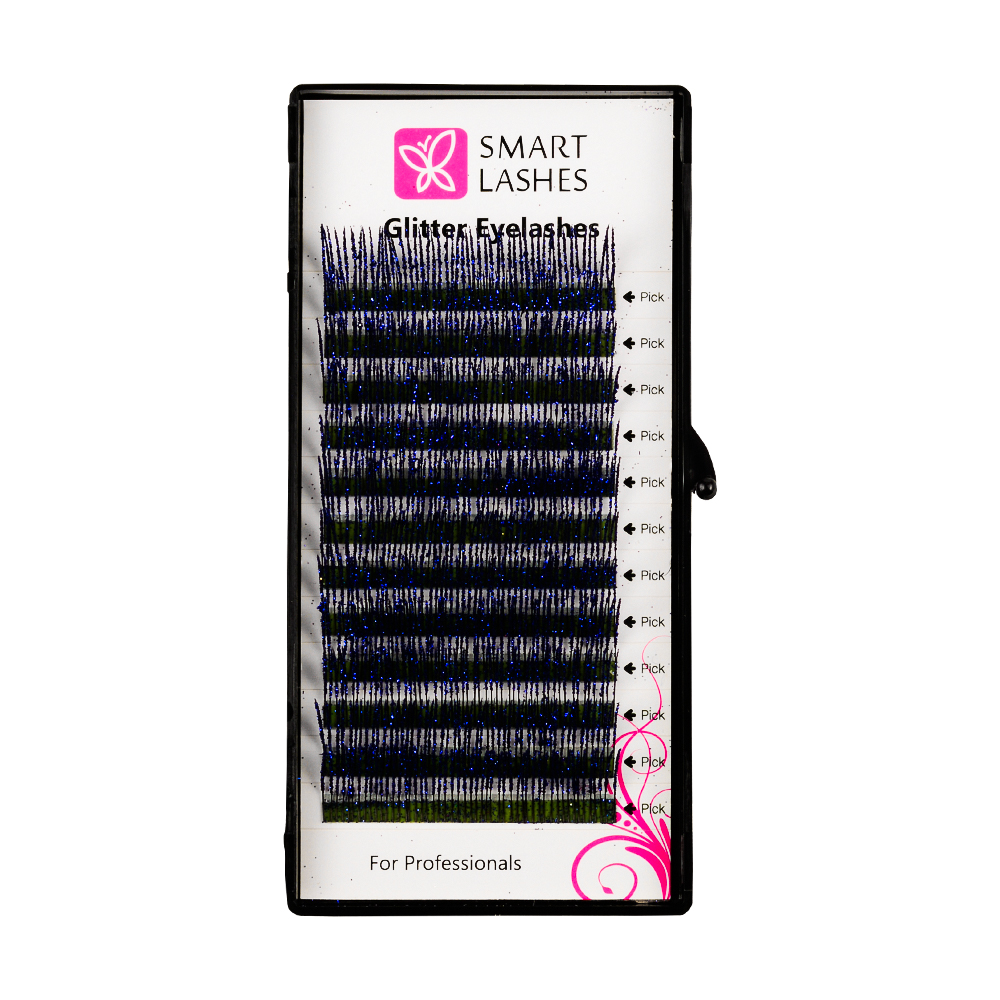 Flitrové mihalnice - modré - C - 0.20 mm x 14 mm  | Smart Lashes