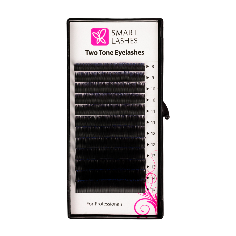 Ombré řasy - modré a čierne - C - 0.20 mm - MIX | Smart Lashes