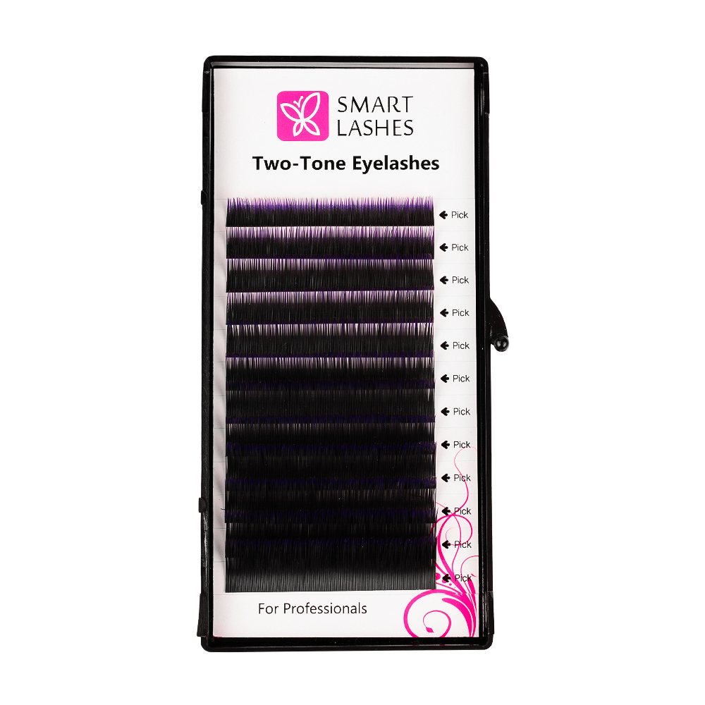 Ombré řasy - fialové a čierne - C - 0.20 mm - MIX | Smart Lashes