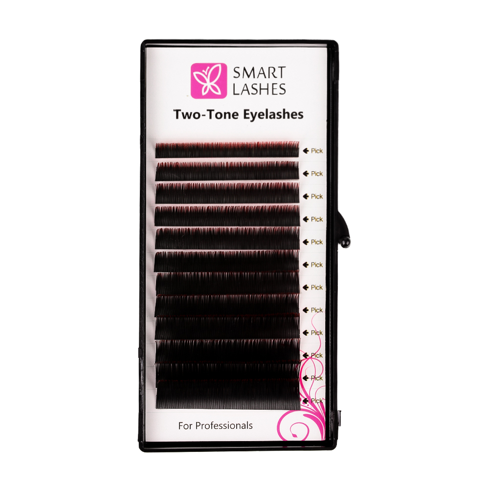 Ombré řasy - červené a čierne - C - 0.20 mm - MIX | Smart Lashes