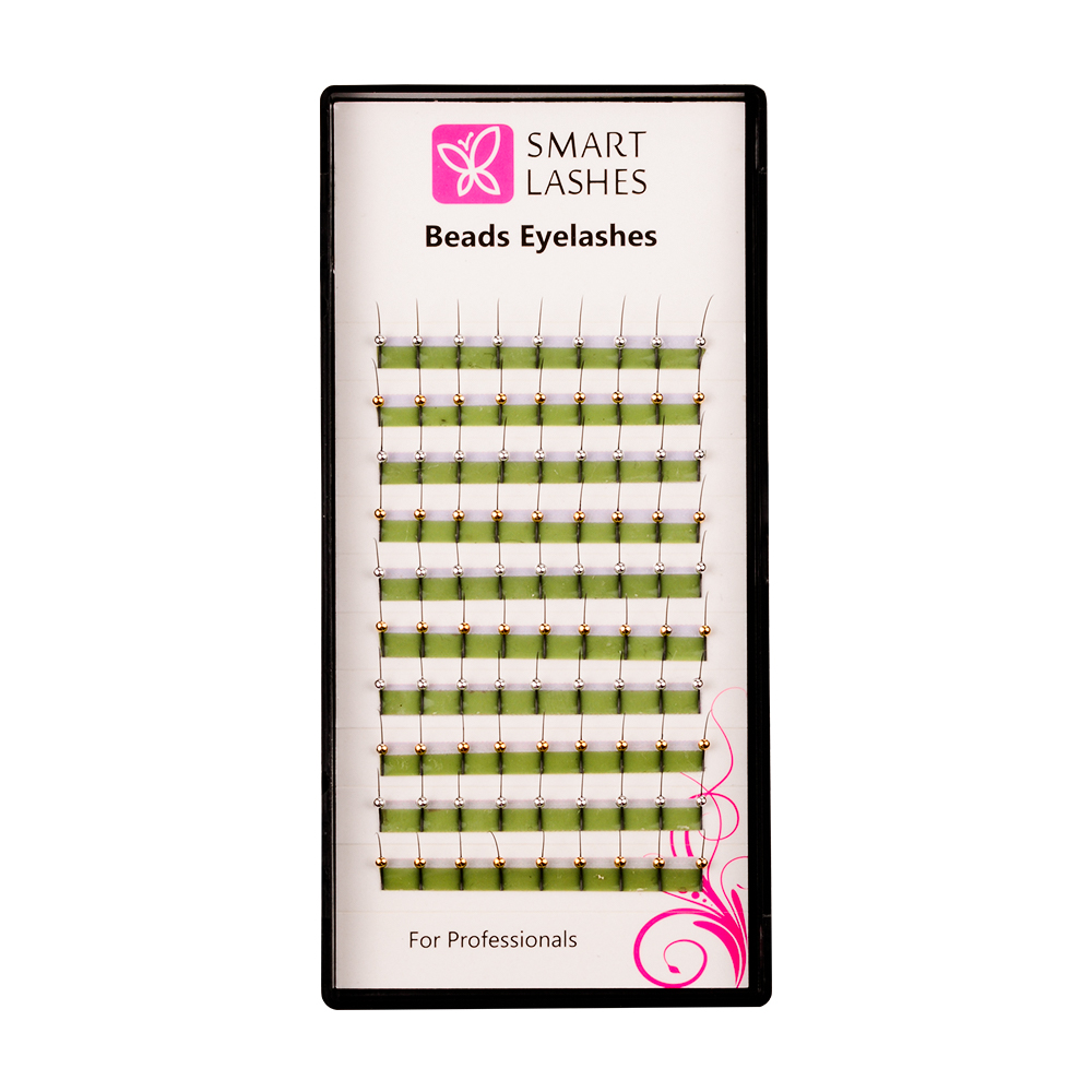 Beads Eyelashes GOLD - SILVER - C - 0,20 mm x 13 mm - 10 riadkov | Smart Lashes