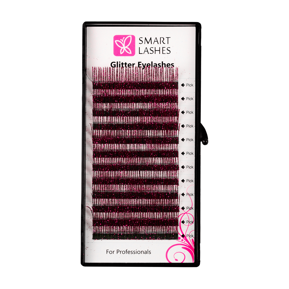 Flitrové mihalnice - ružové - C - 0.20 mm x 14 mm | Smart Lashes